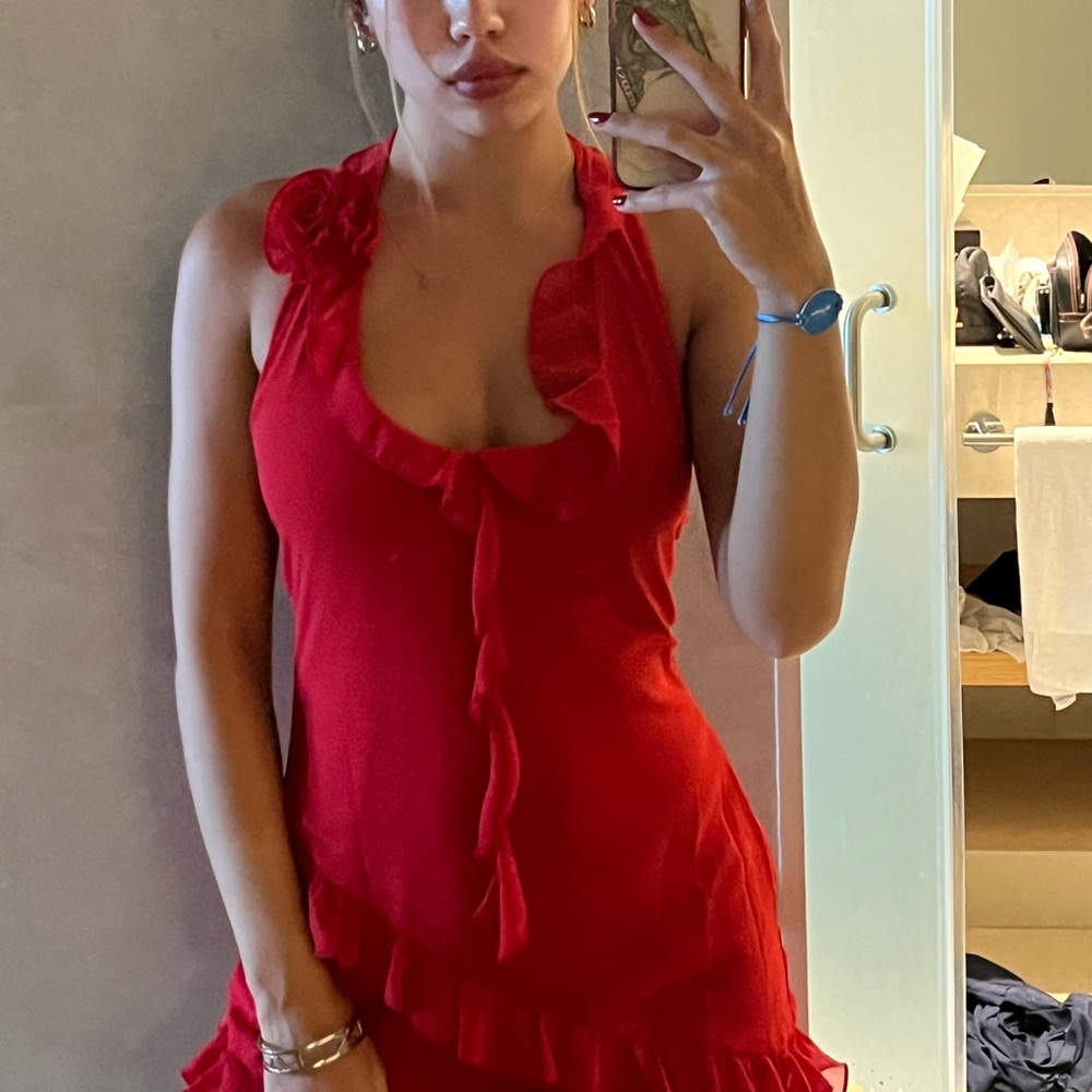 Salsa red sexy halter dress